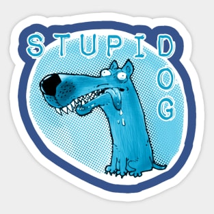 stupid dog funny cartoon Sticker